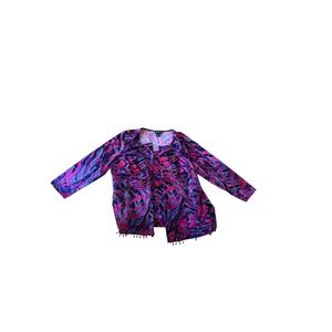 Maggie Barnes Womens 2X 22/24W Faux Twinset Top Beaded Hem Multicolor Shiny Dots